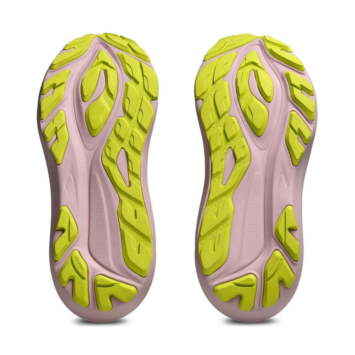 Women's ASICS GT-2000 14 TR Running Shoes Light Dust Cacti sole view displaying AHAR LO and SNOW RUBBER LO materials with trampoline-inspired outsole pod for gravel traction