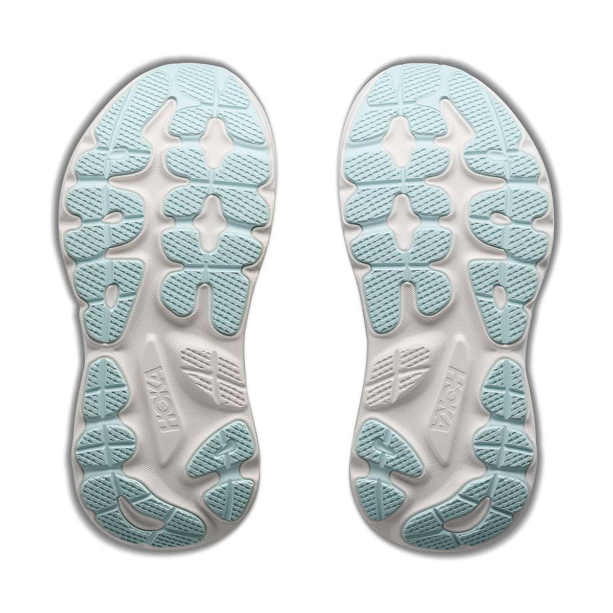 Women's HOKA Gaviota 6 Running Shoes Faded Navy Glimmering Blue sole view displaying durable outsole with stability construction for reliable daily road traction