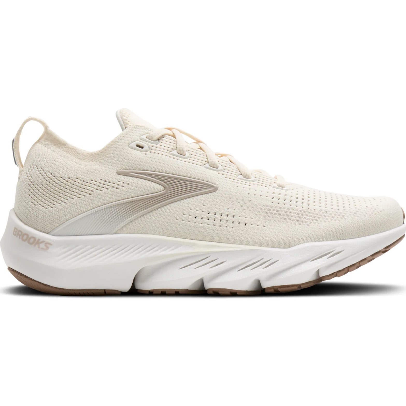 Brooks Women's Glycerin Flex Running Shoes Coconut Chateau Portabella outer side view showing DNA Tuned midsole