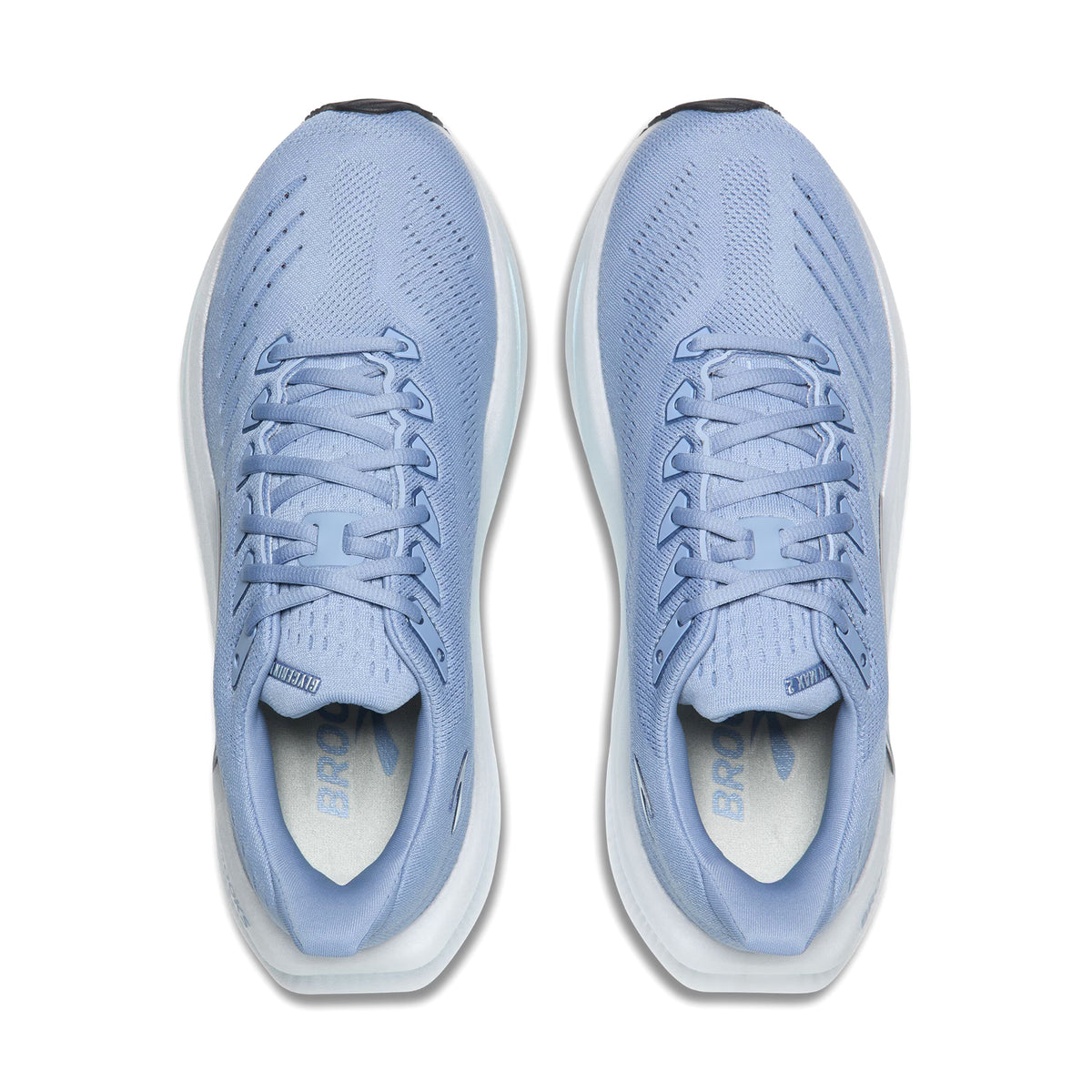 Brooks Glycerin Max 2 women's running shoe in Nantucket Breeze / Chrome / Blue — top-down view showing nantucket breeze engineered mesh upper construction, lace closure and chrome and blue accent detailing