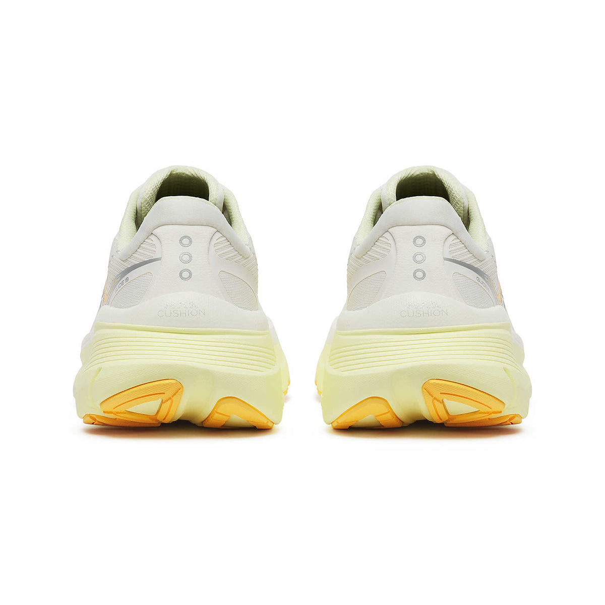 Women's Saucony Guide 19 Running Shoes Ivory Tender heel view showing maximum PWRRUN cushioning stack and CenterPath Technology support