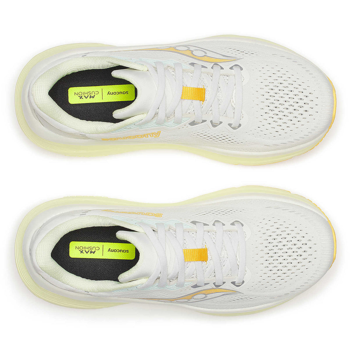 Women's Saucony Guide 19 Running Shoes Ivory Tender top view showing flexible mesh upper with adaptive fit construction