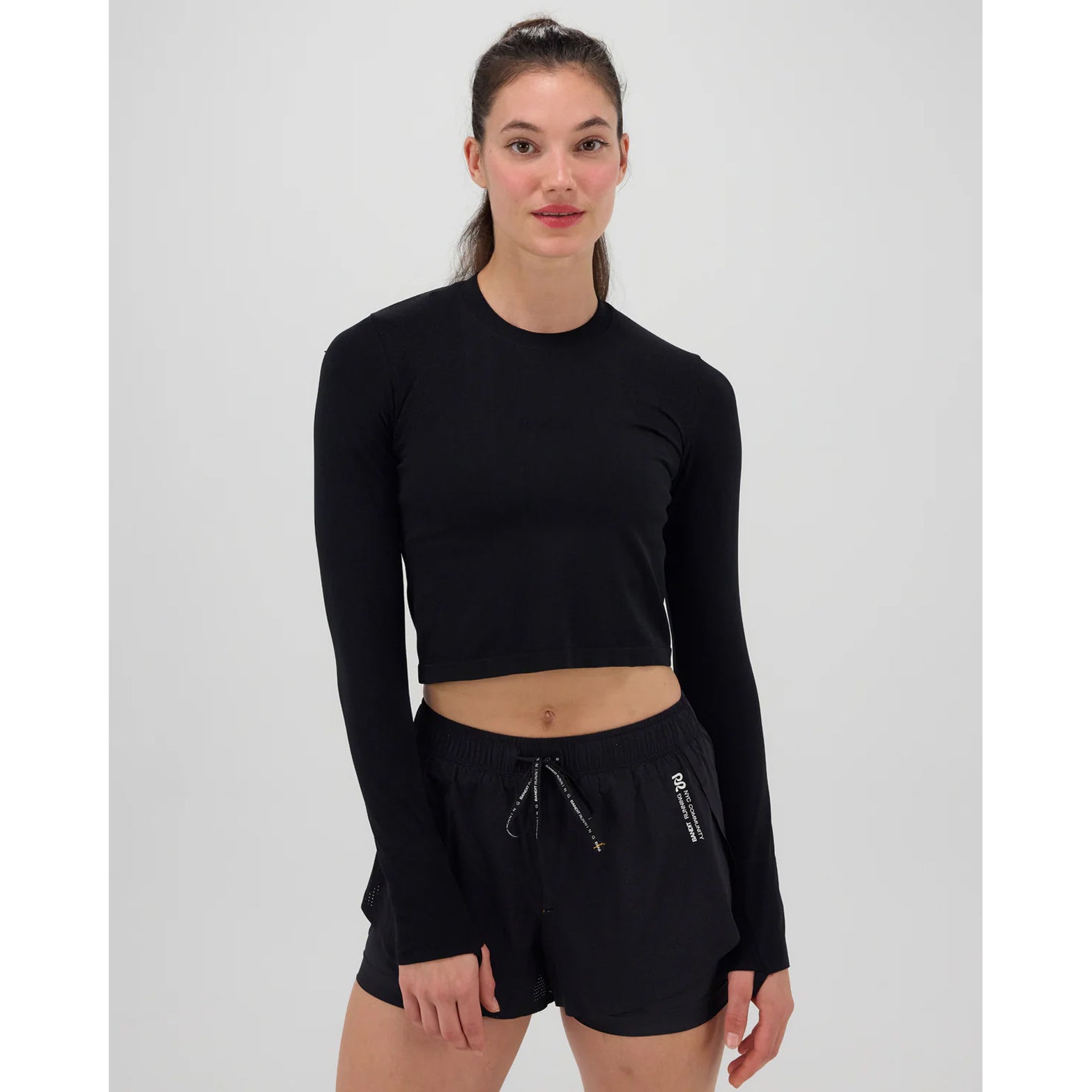 Women's Mercury Seamless Top Cropped Black - Achilles Heel