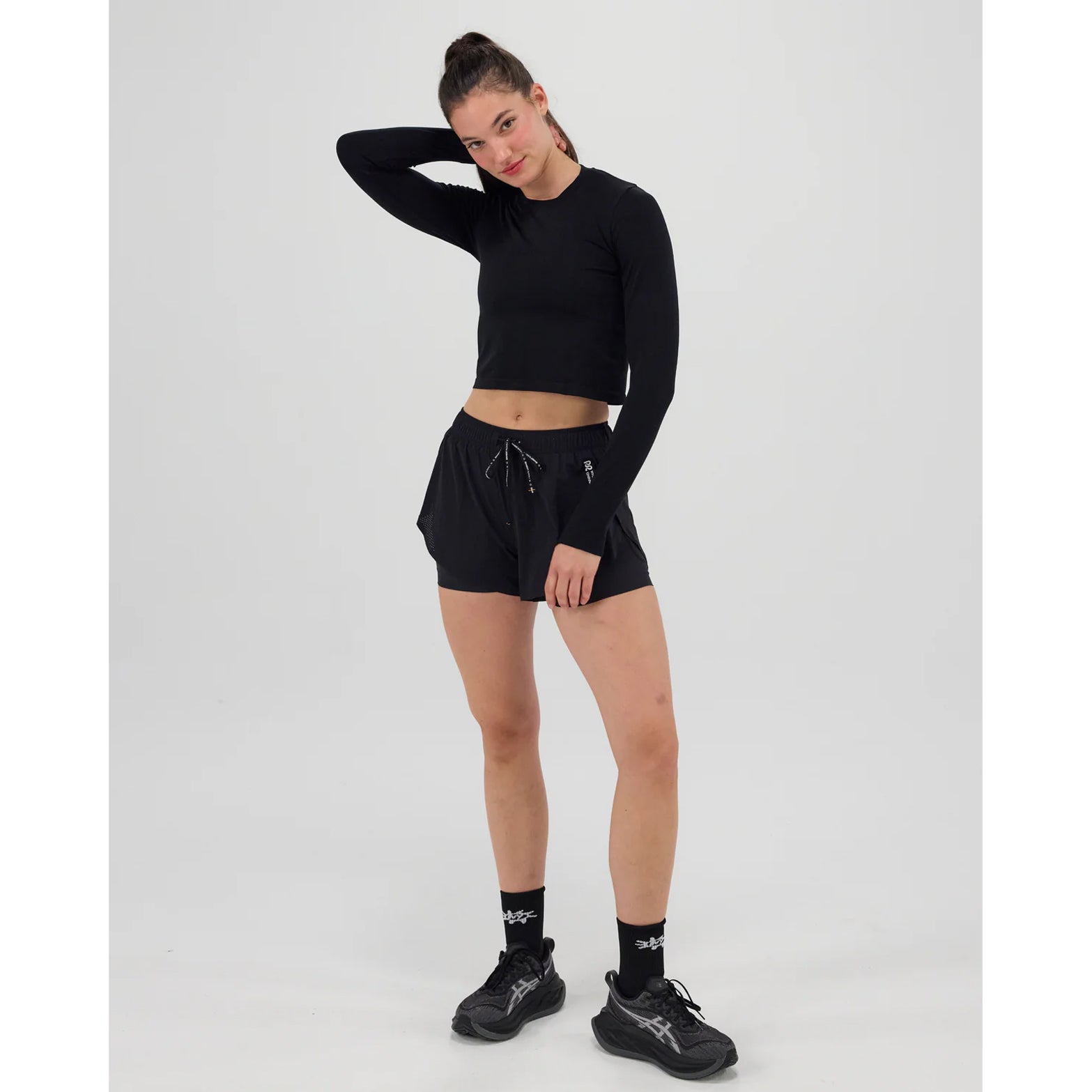 Women's Mercury Seamless Top Cropped Black - Achilles Heel