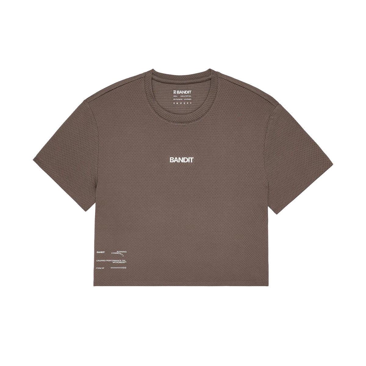 Women's Micromesh Cropped Run Tee Cocoa