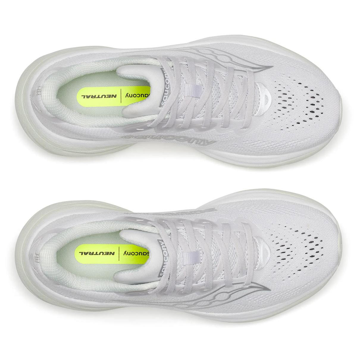 Women's Saucony Ride 19 Running Shoes Fog Cast top view showing engineered mesh upper that stretches with foot movement for improved breathability and all-day comfort
