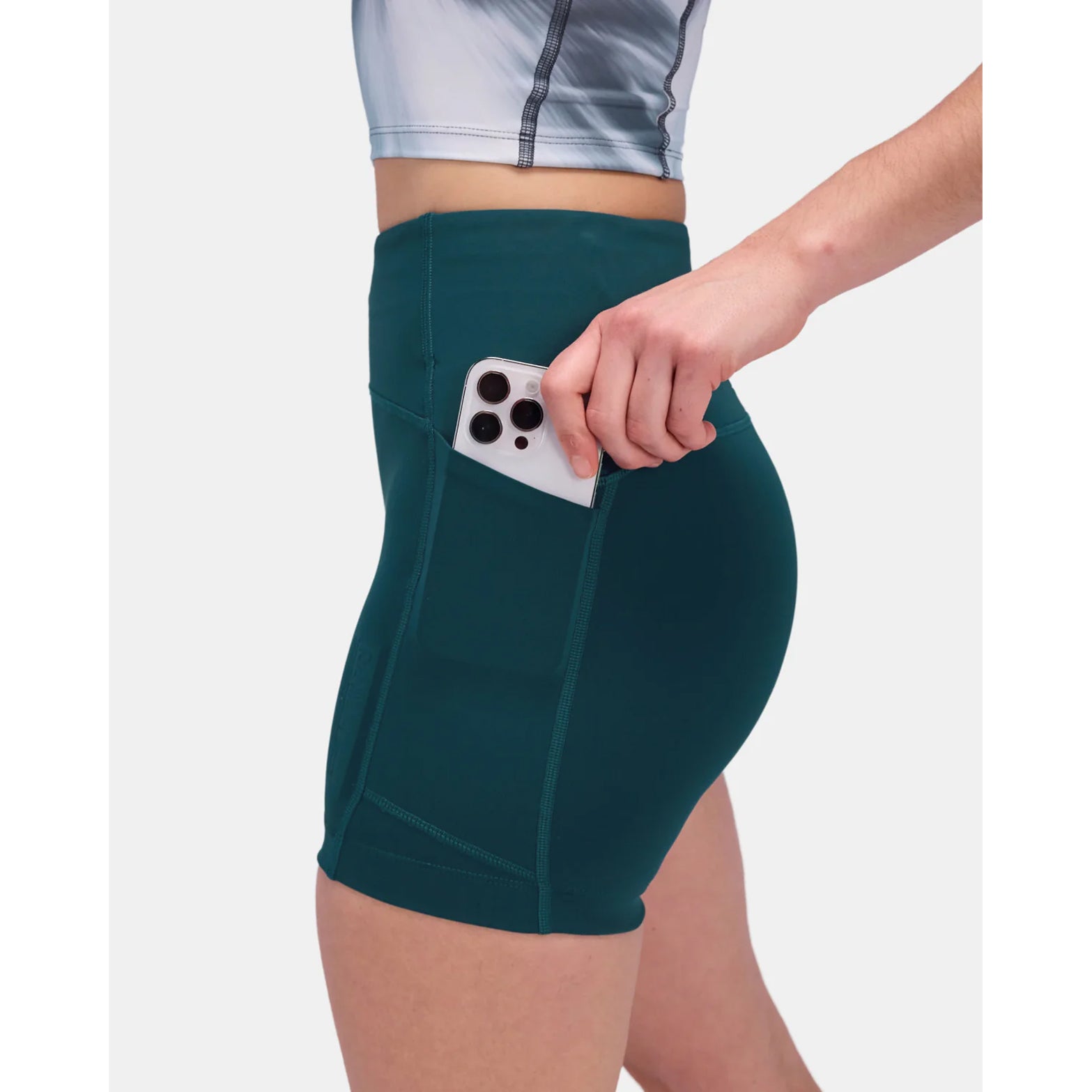 Women's Stamina 5 Inch High Waisted Compression Shorts Storm - Achilles Heel