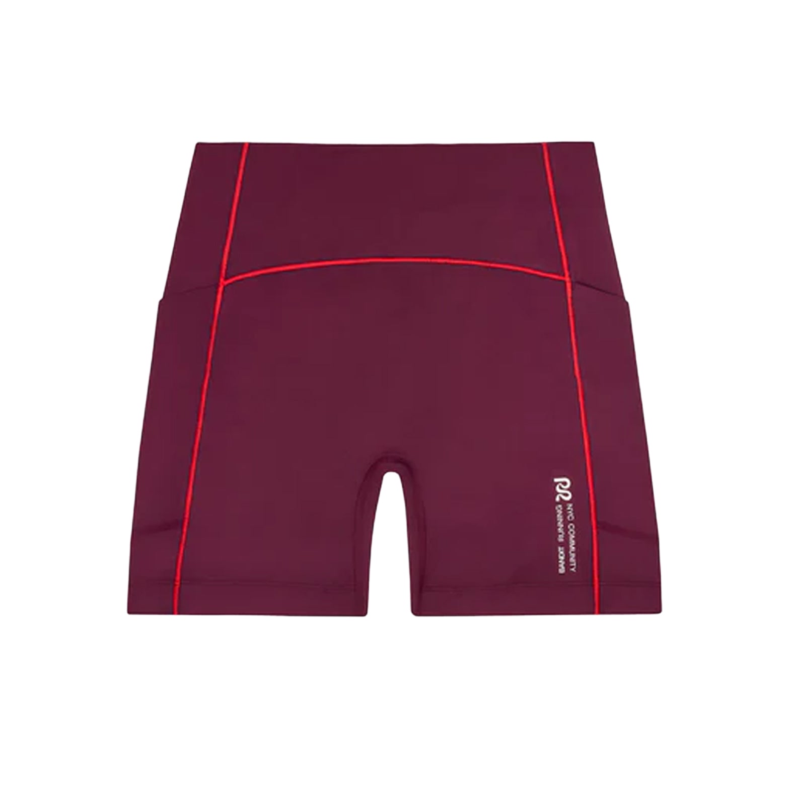 Women's Stamina 5 Inch Pop Stitch High Waist Compression Shorts Fig / Intense Red - Achilles Heel