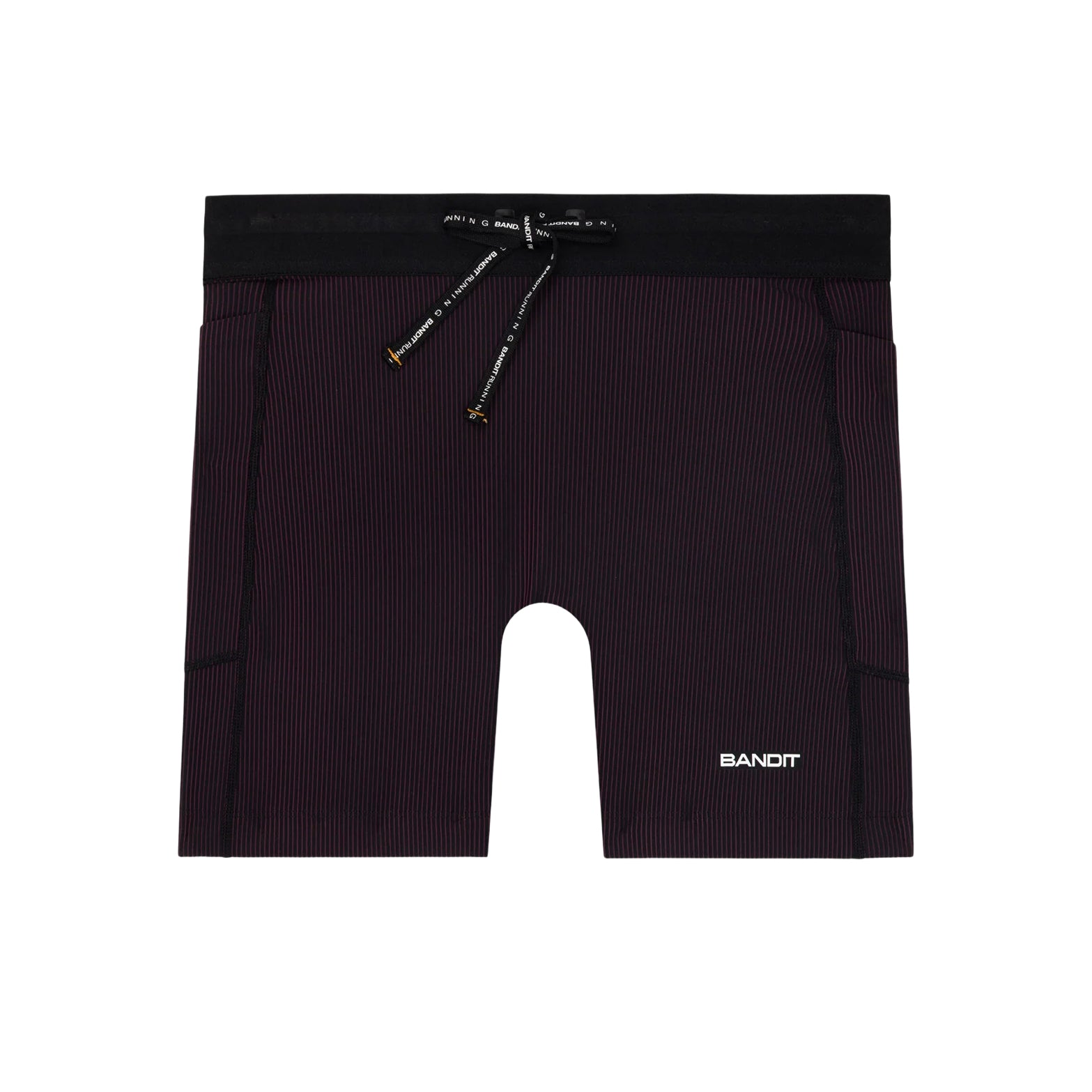 Women's Striped Cadence 5 Inch Compression Shorts Black / Fig - Achilles Heel