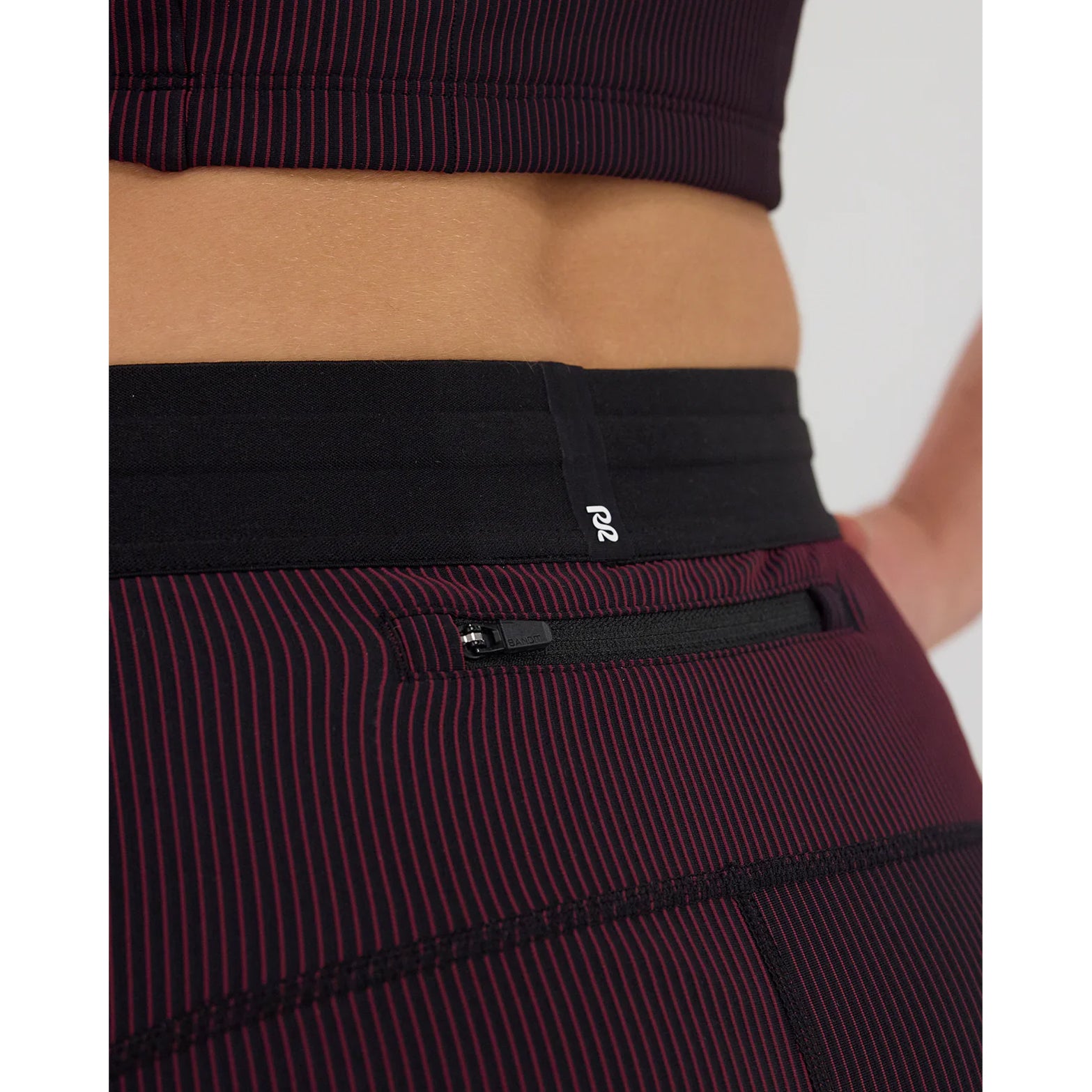 Women's Striped Cadence 5 Inch Compression Shorts Black / Fig - Achilles Heel