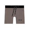 Women's Striped Cadence 5 Inch Compression Shorts Concrete Taupe / Cocoa
