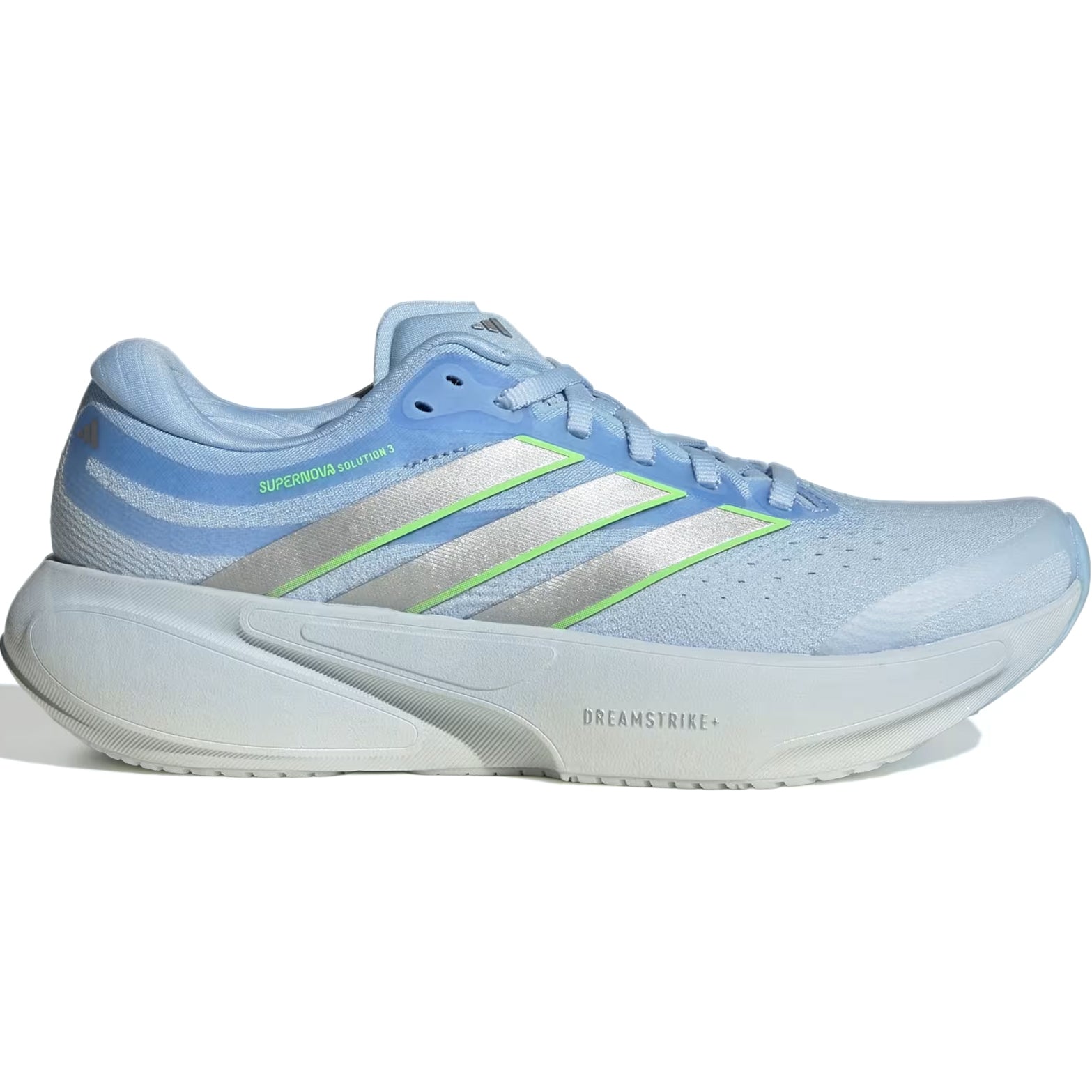 Women's Supernova Solution 3 Running Shoes Crystal Sky / Silver Metallic / Lime Burst