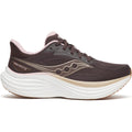Women's Saucony Triumph 24 Running Shoes Torte Touch outer side view showing all-new incrediLUX foam with thick cushioning stack and XT-900 carbon rubber outsole for high-mileage daily running