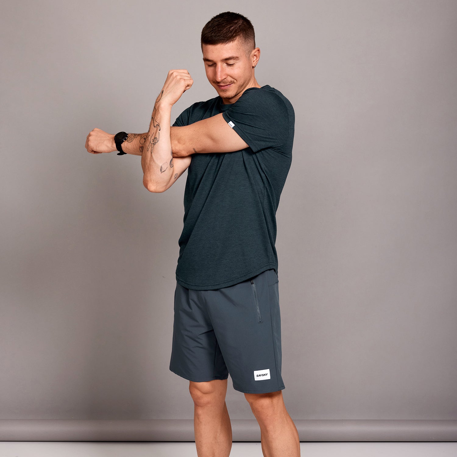 SAYSKY Men's Clean Motion Tee Grey - Achilles Heel