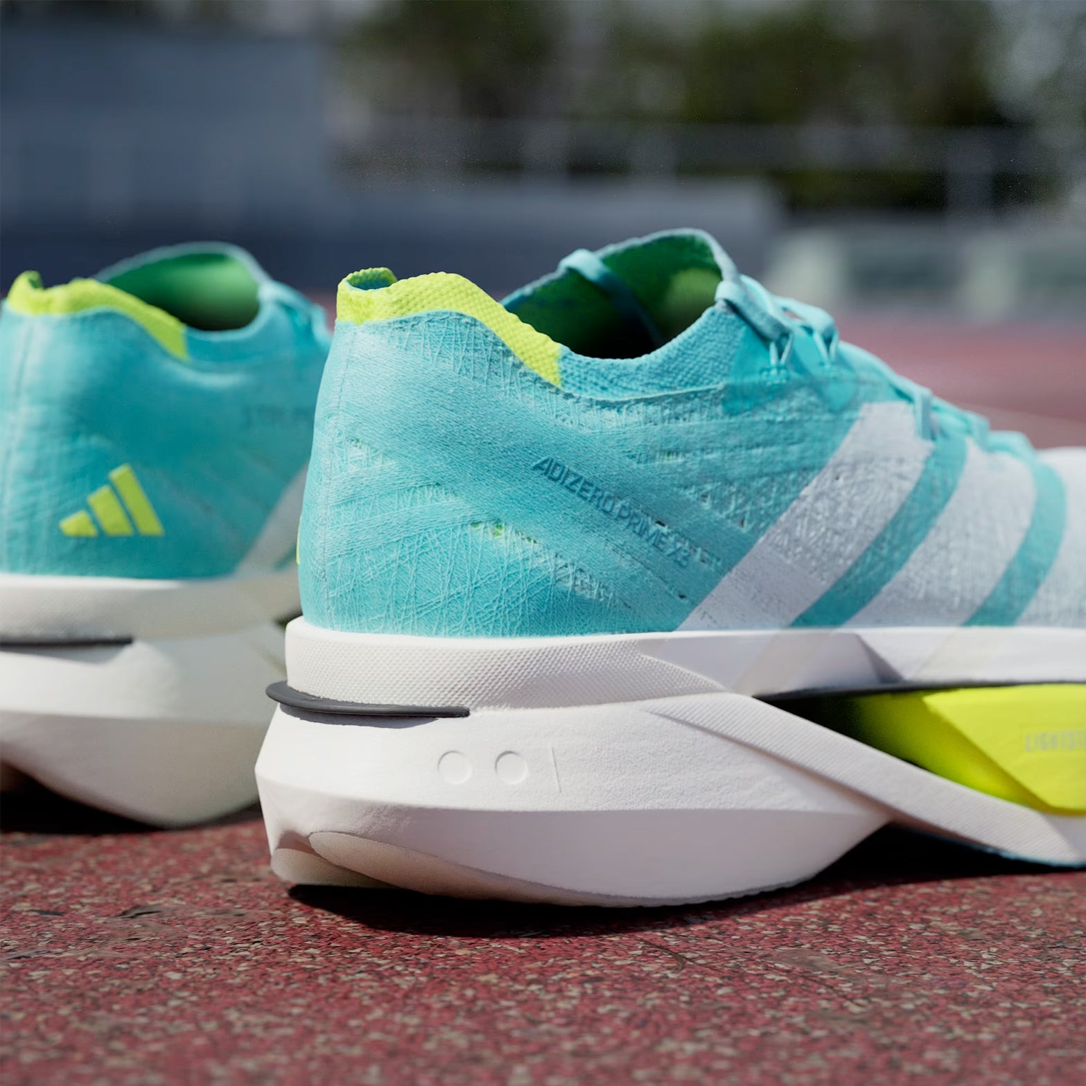 Adizero Prime X 3 Strung Running Shoes Flash Aqua / Zero Metalic / Lucid Lemon - Achilles Heel