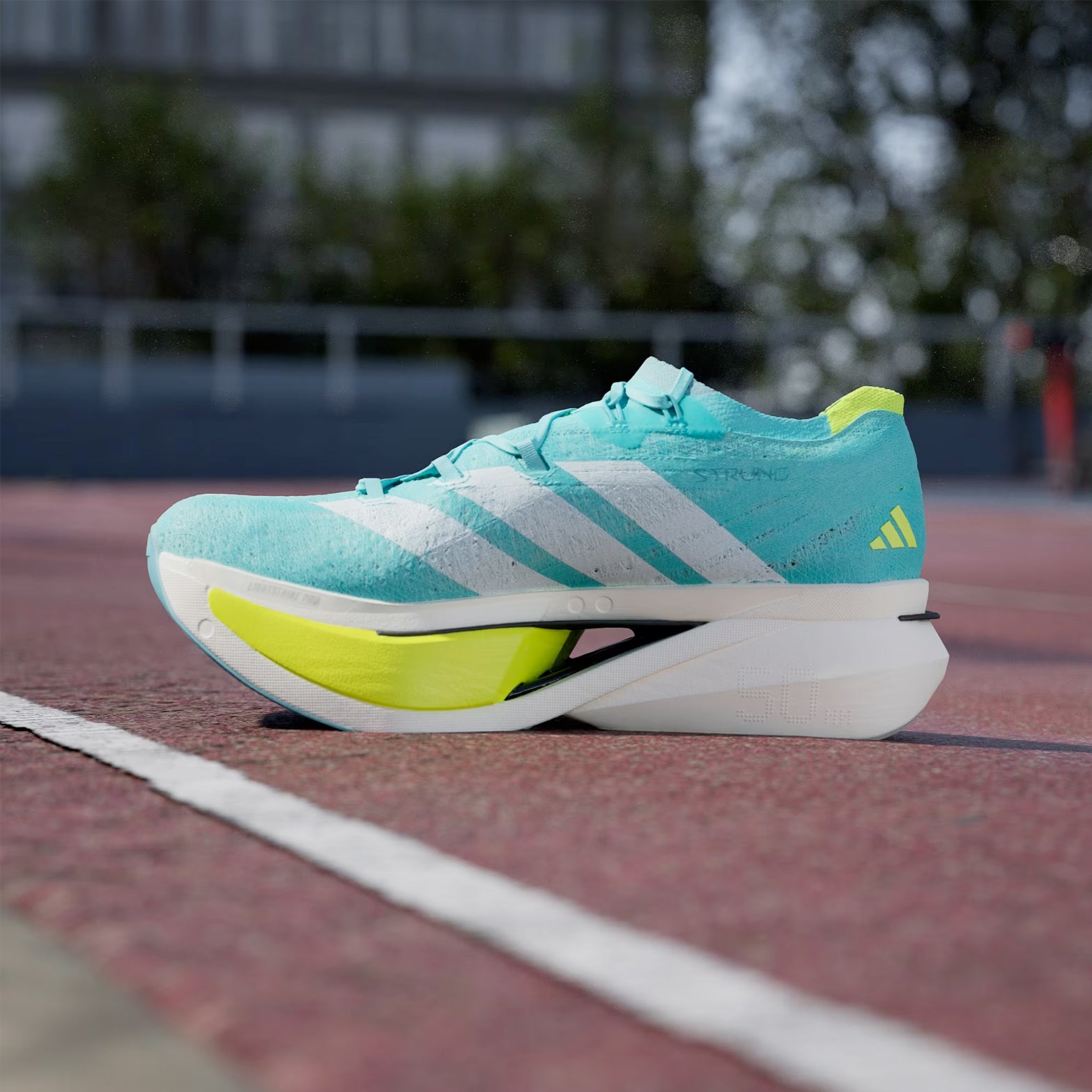 Adizero Prime X 3 Strung Running Shoes Flash Aqua / Zero Metalic / Lucid Lemon - Achilles Heel