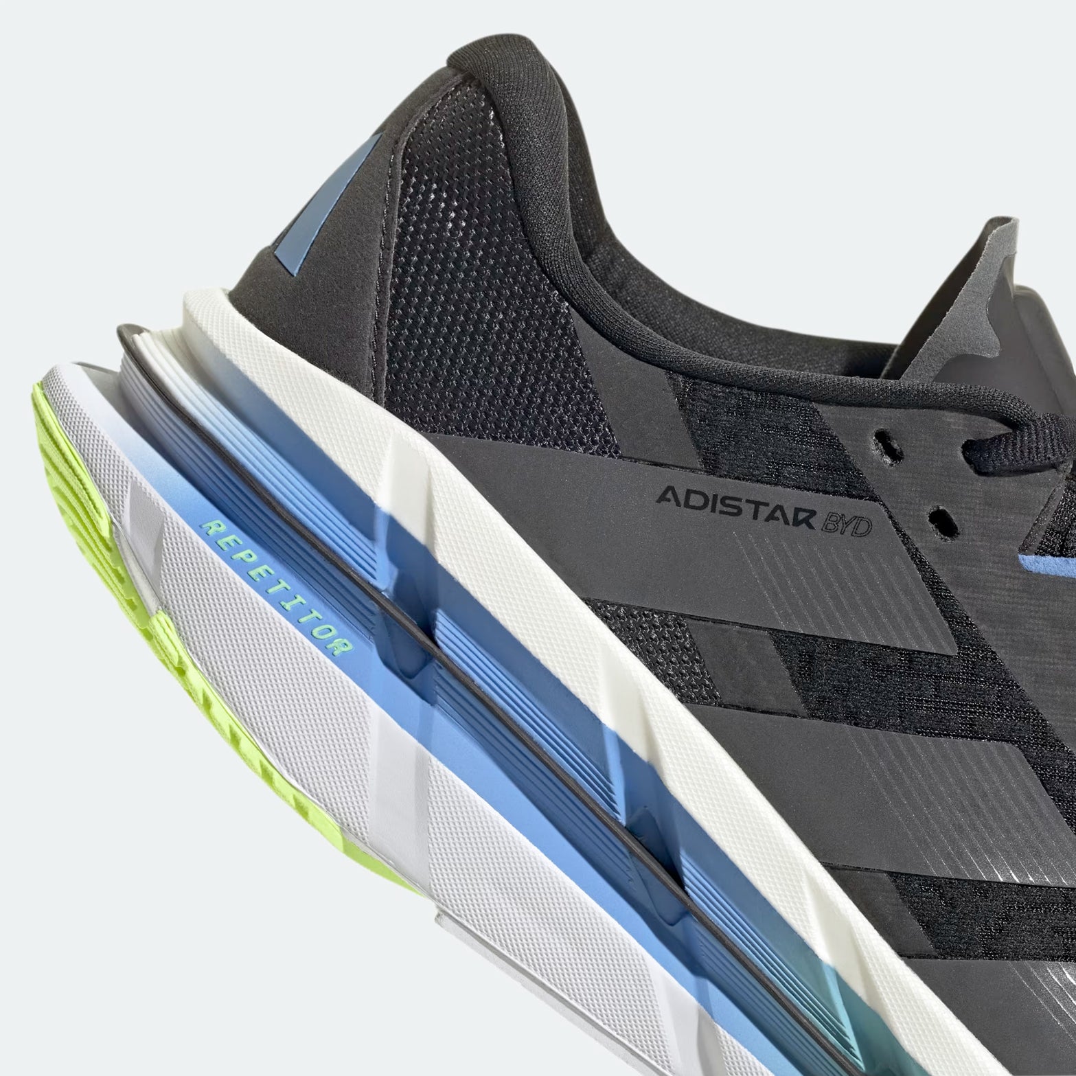Men's Adistar BYD Running Shoes Core Black / Grey Five / Blue Fusion - Achilles Heel