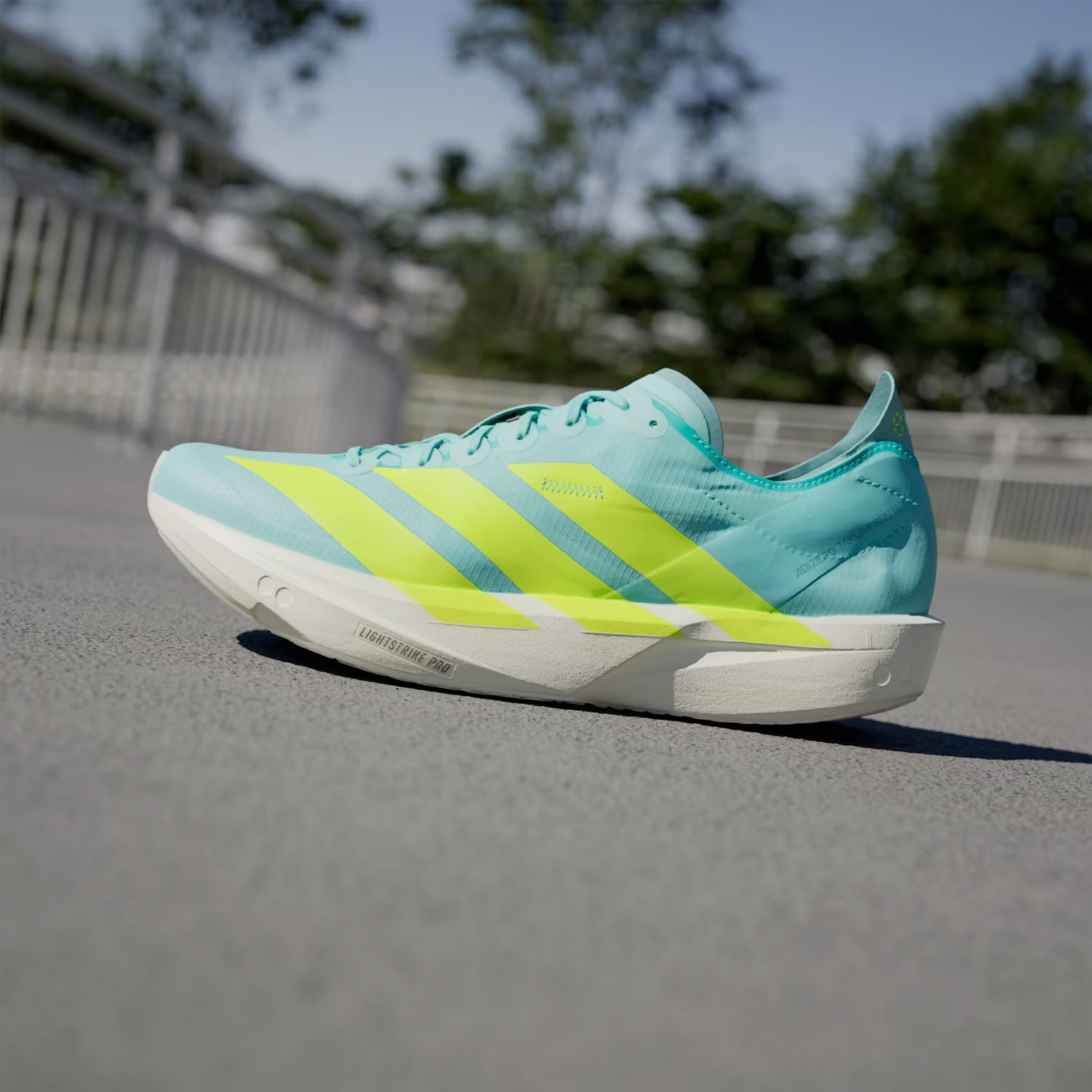 Men's Adizero Takumi Sen 11 Running Shoes Flash Aqua / Zero Metalic / Mint Ton - Achilles Heel