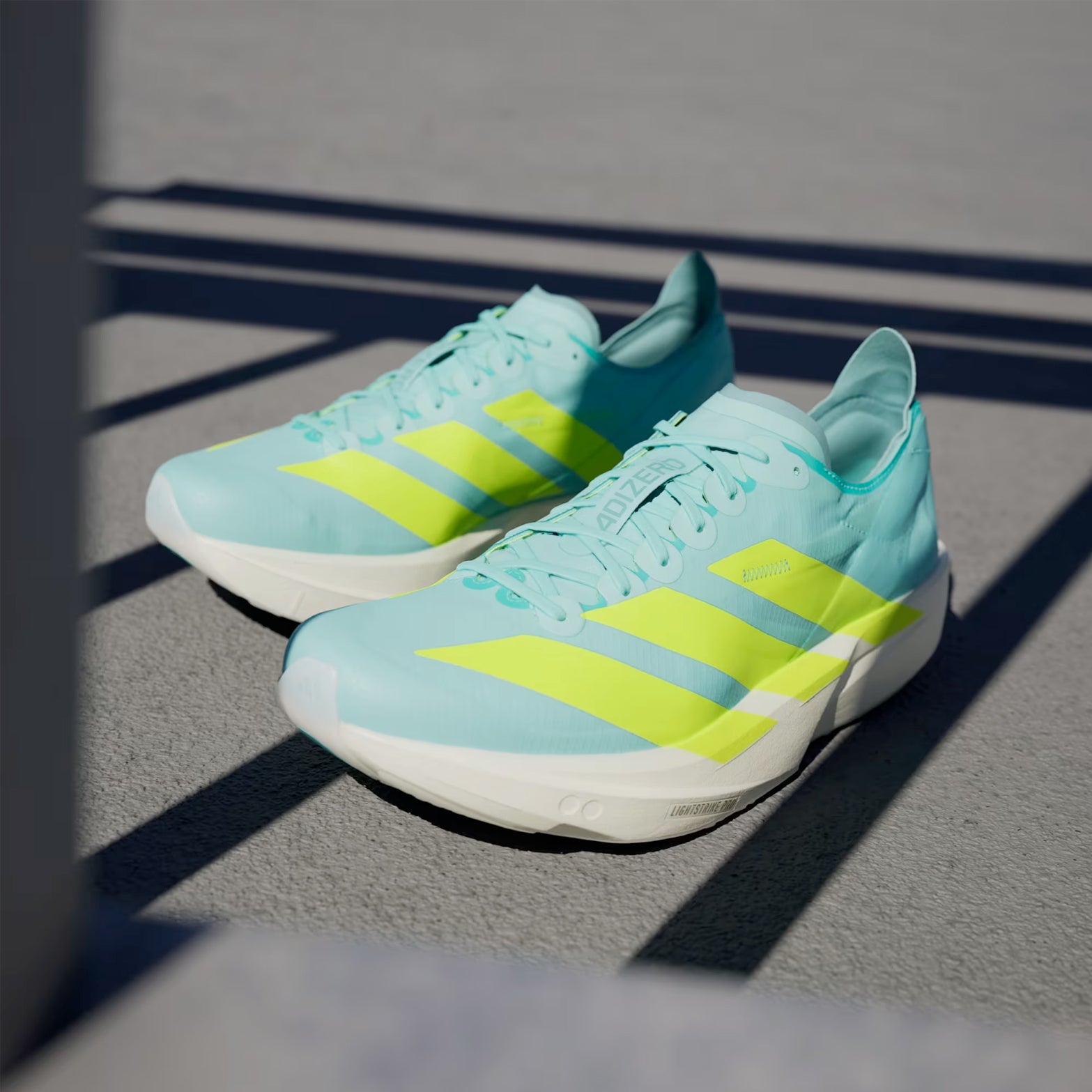 Men's Adizero Takumi Sen 11 Running Shoes Flash Aqua / Zero Metalic / Mint Ton - Achilles Heel