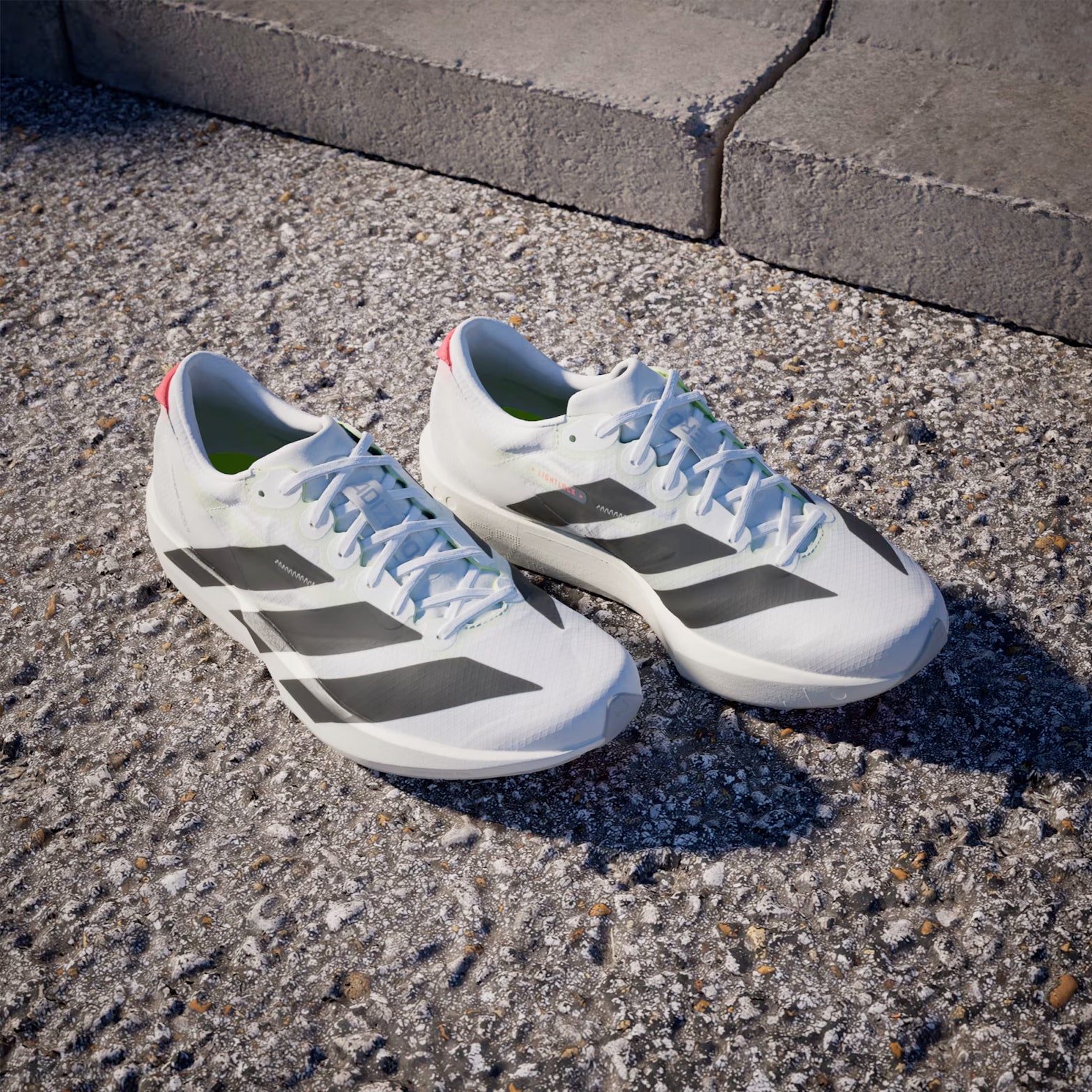 Women's Adizero Adios 9 Running Shoes Cloud White / Core Black / Lucid Red - Achilles Heel