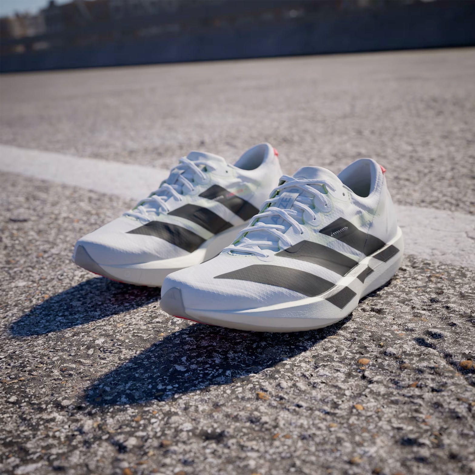 Women's Adizero Adios 9 Running Shoes Cloud White / Core Black / Lucid Red - Achilles Heel