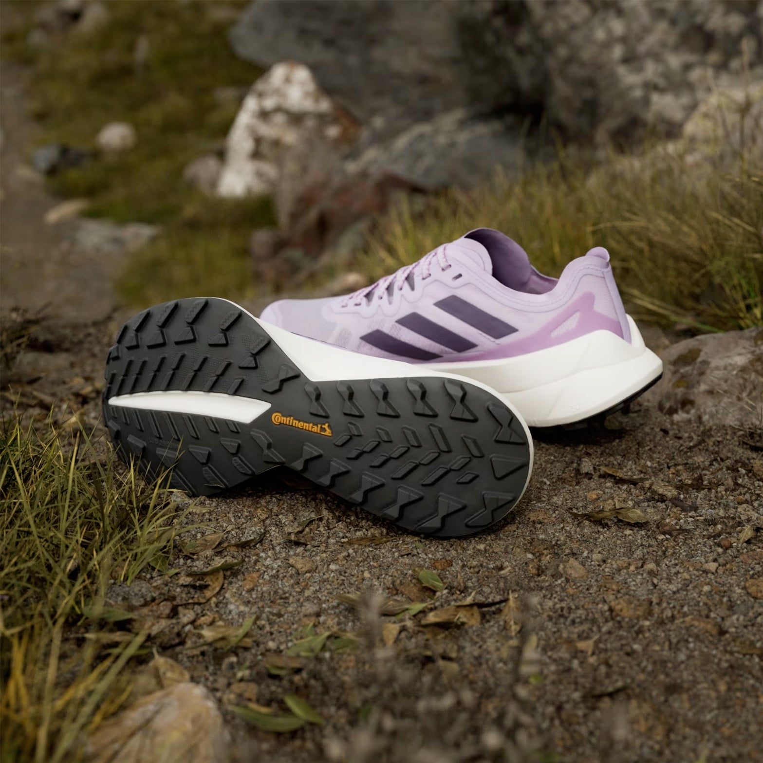 Women's Terrex Agravic Speed Ultra Trail Running Shoes Powder Plum / Aurora Plum / Lucid Red - Achilles Heel