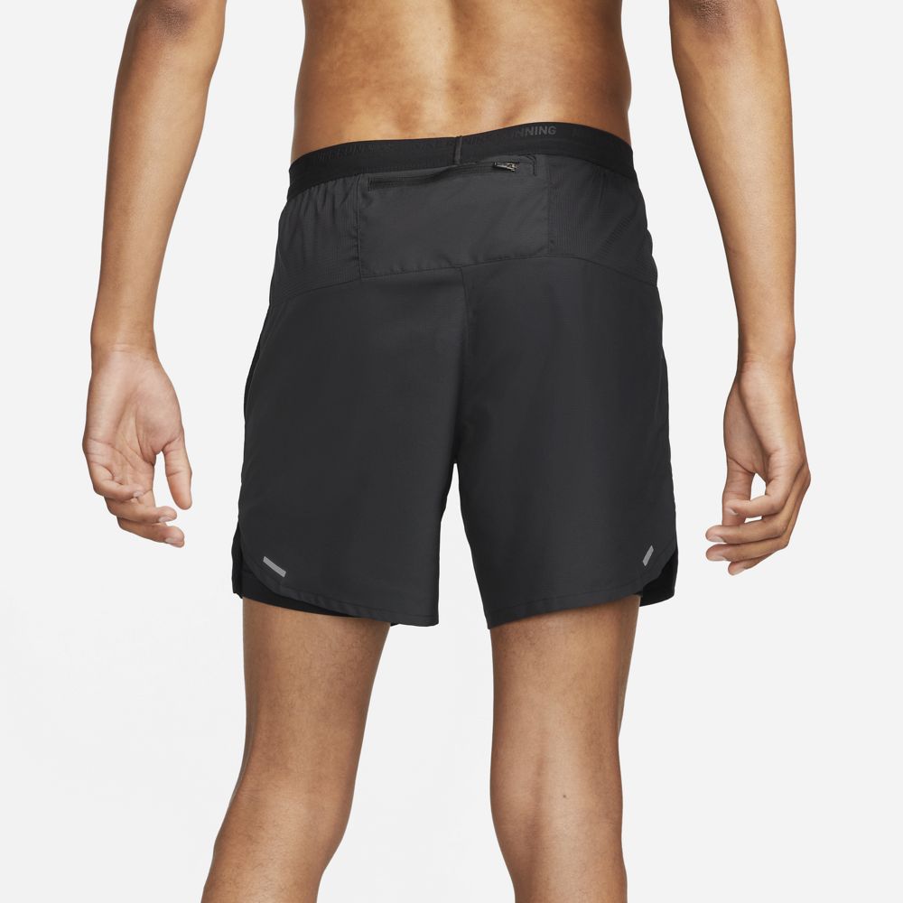 Nike Men's Dri-FIT Stride 2 In 1 7 Inch Shorts Black / Reflective Silver - Achilles Heel