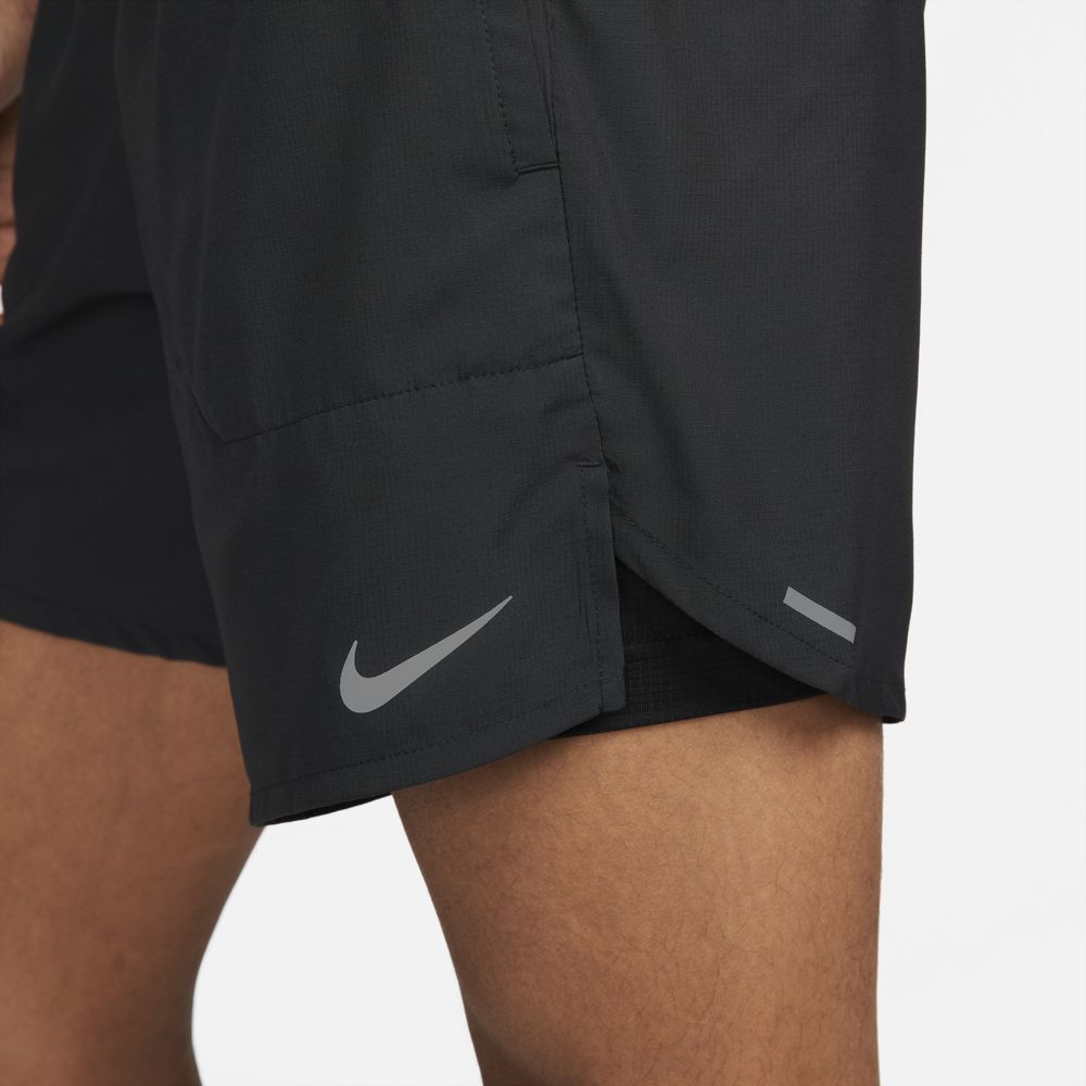 Nike Men's Dri-FIT Stride 2 In 1 7 Inch Shorts Black / Reflective Silver - Achilles Heel