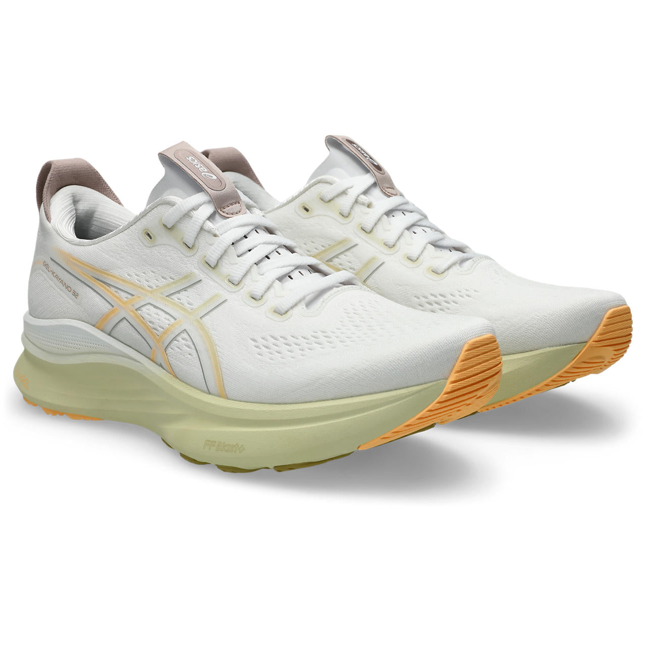 Men's Gel-Kayano 32 Running Shoes White / Orange Glow - Achilles Heel