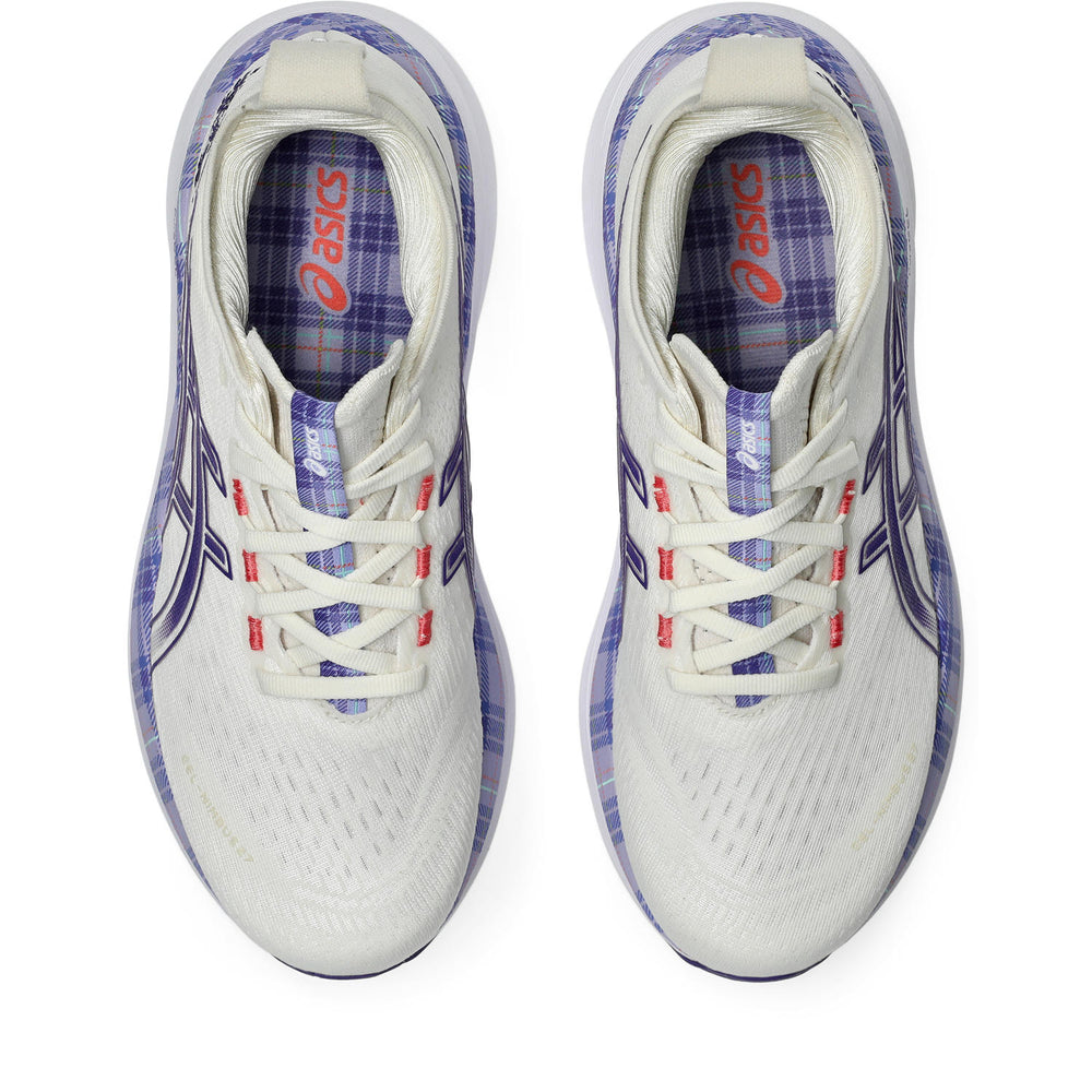 Asics Women's Gel-Nimbus 27 Running Shoes Cream / Gentry Purple - achilles heel