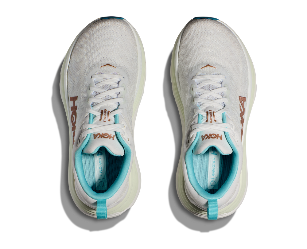 Hoka Women's Gaviota 5 Running Shoes Frost / Rose Gold - achilles heel