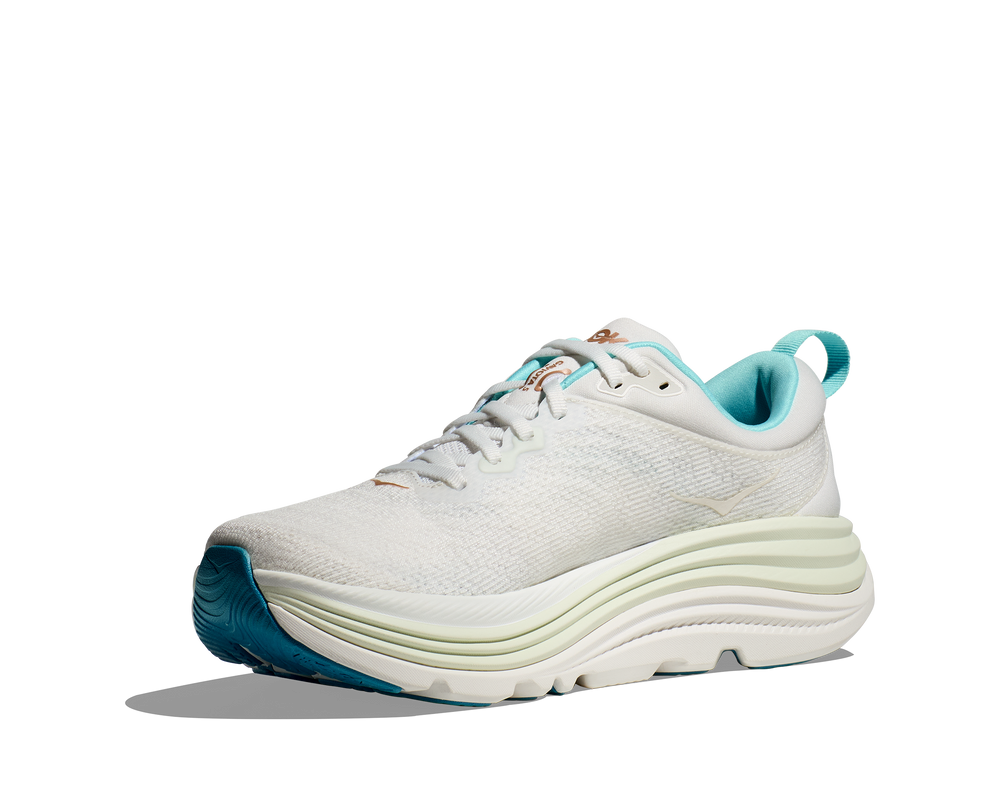 Hoka Women's Gaviota 5 Running Shoes Frost / Rose Gold - achilles heel