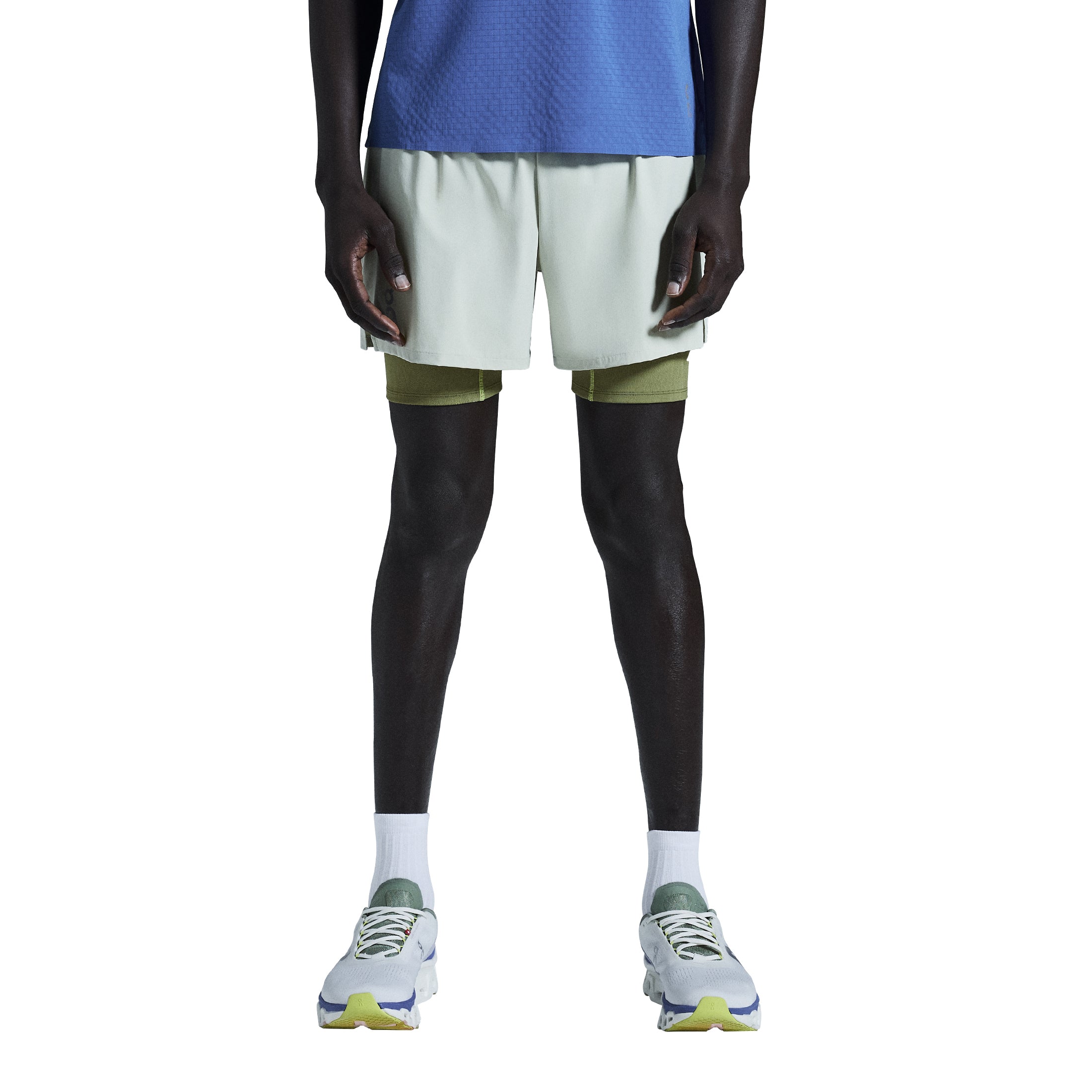 On Men's Pace Shorts DISTANCE Chalk - Achilles Heel