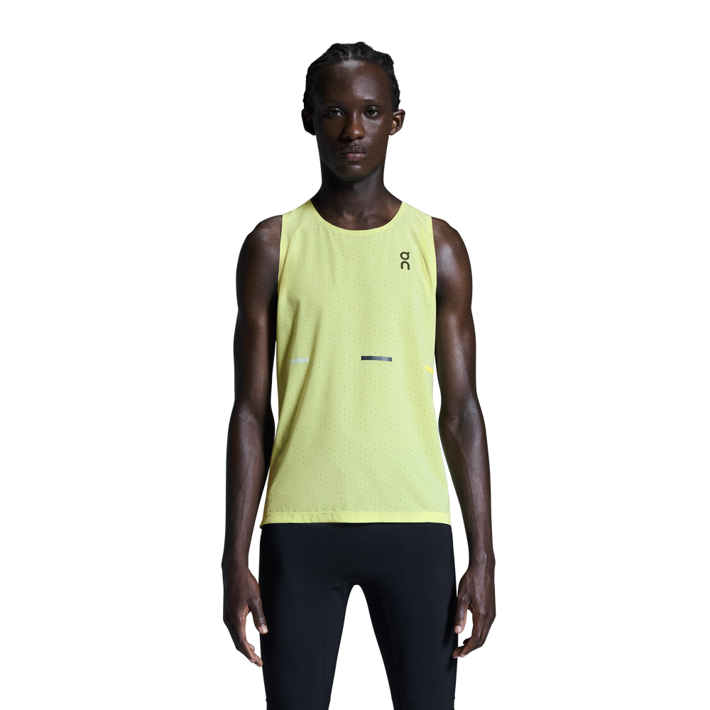 On Men's Race Singlet Limelight - achilles heel