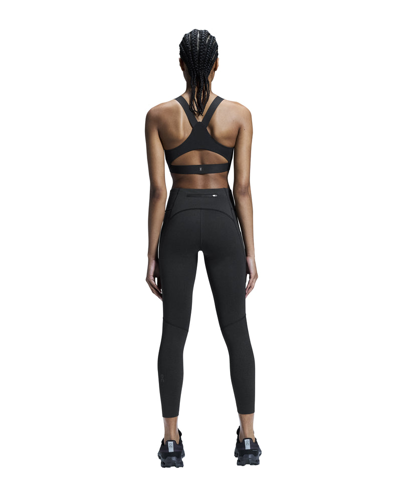 On Women's Performance Winter Tights Lumos Black - achilles heel