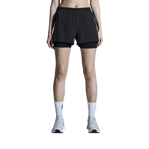 On Women's 3 Inch Performance 2 in 1 Shorts Black - achilles heel