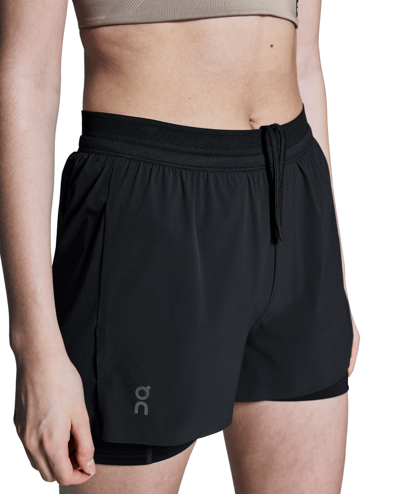 On Women's 3 Inch Performance 2 in 1 Shorts Black - achilles heel