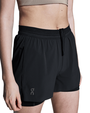 On Women's 3 Inch Performance 2 in 1 Shorts Black - achilles heel