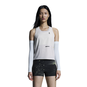 On Women's Race Singlet Silver - achilles heel