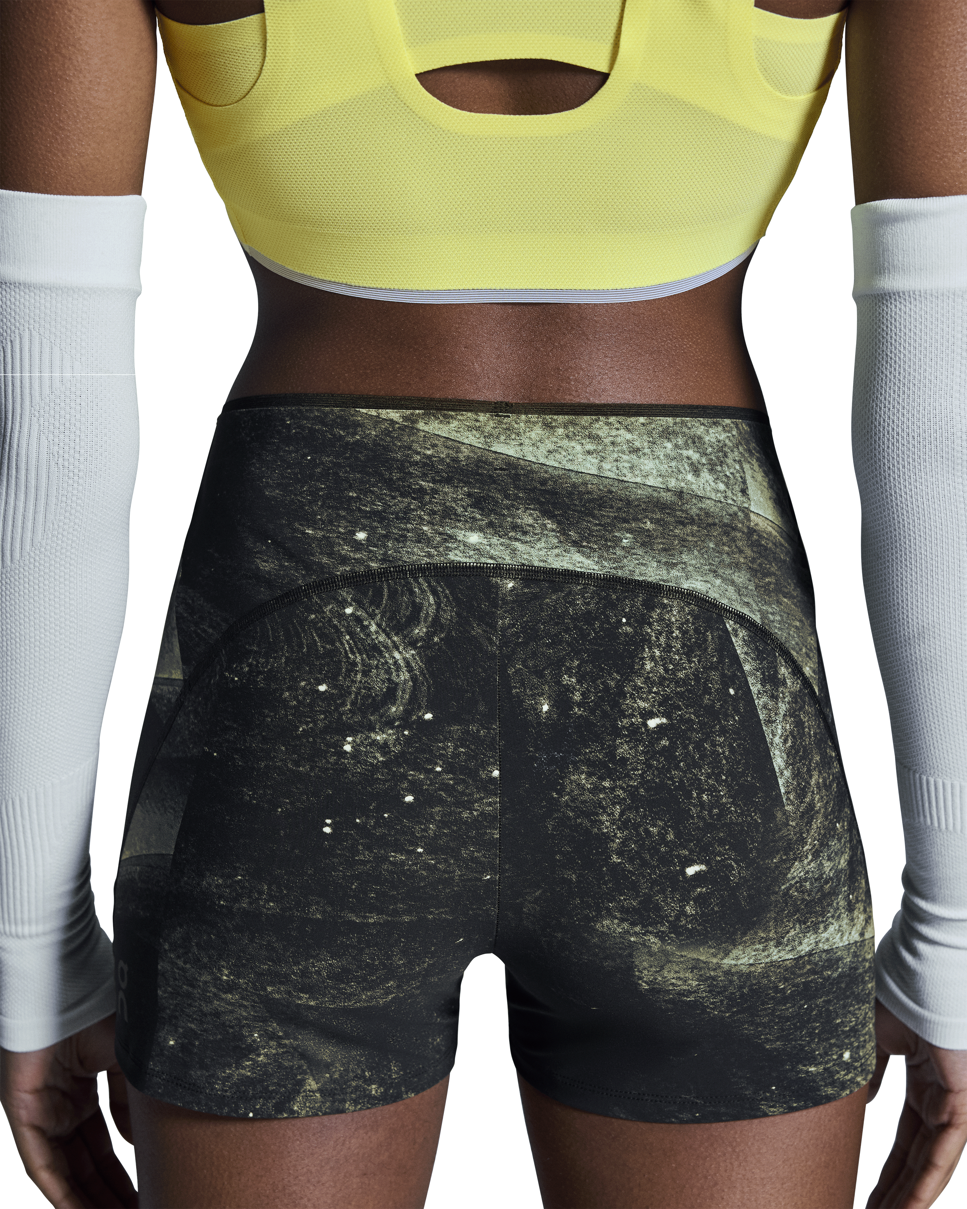 Women's Race Tights Short Black / Limelight - Achilles Heel