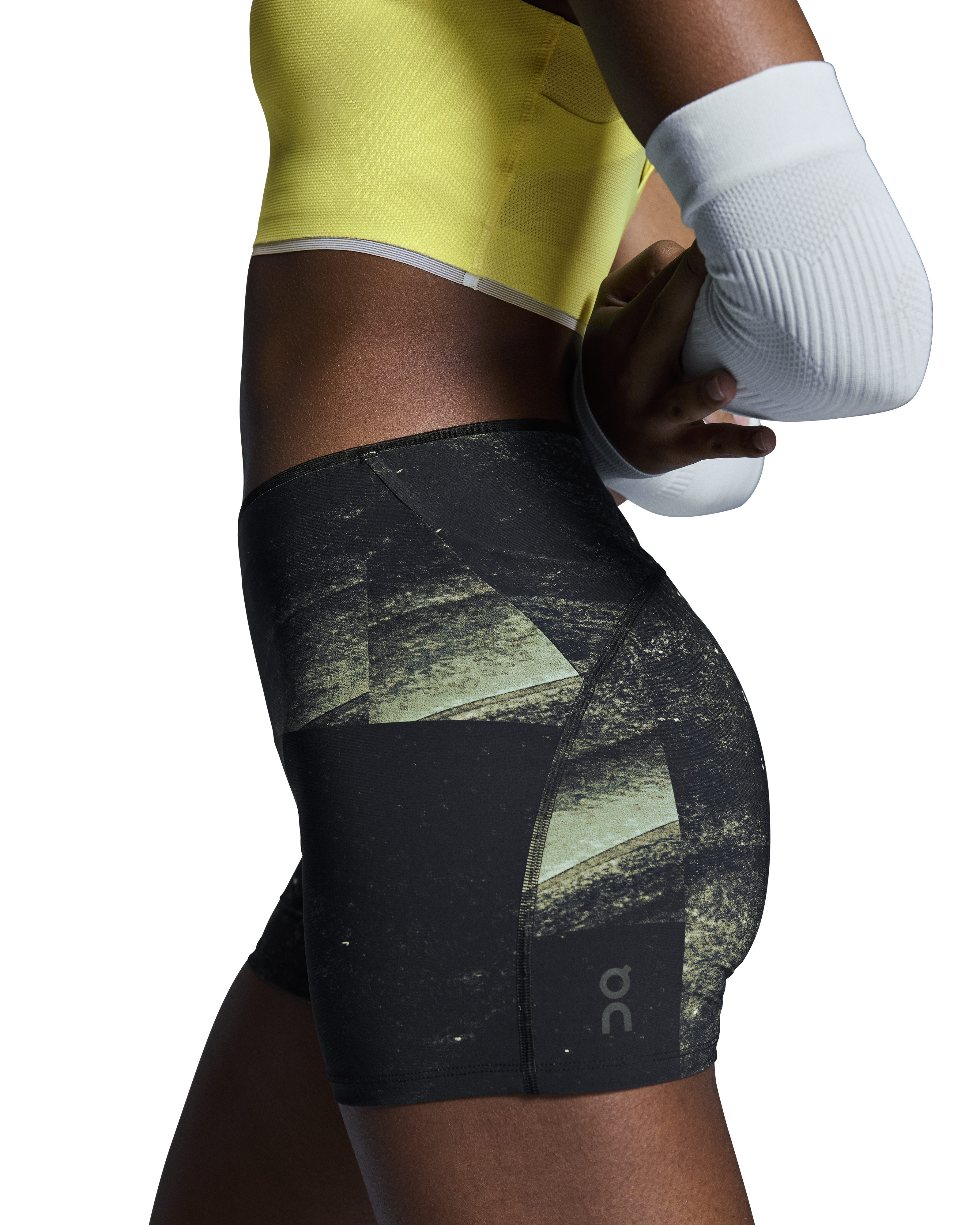 Women's Race Tights Short Black / Limelight - Achilles Heel
