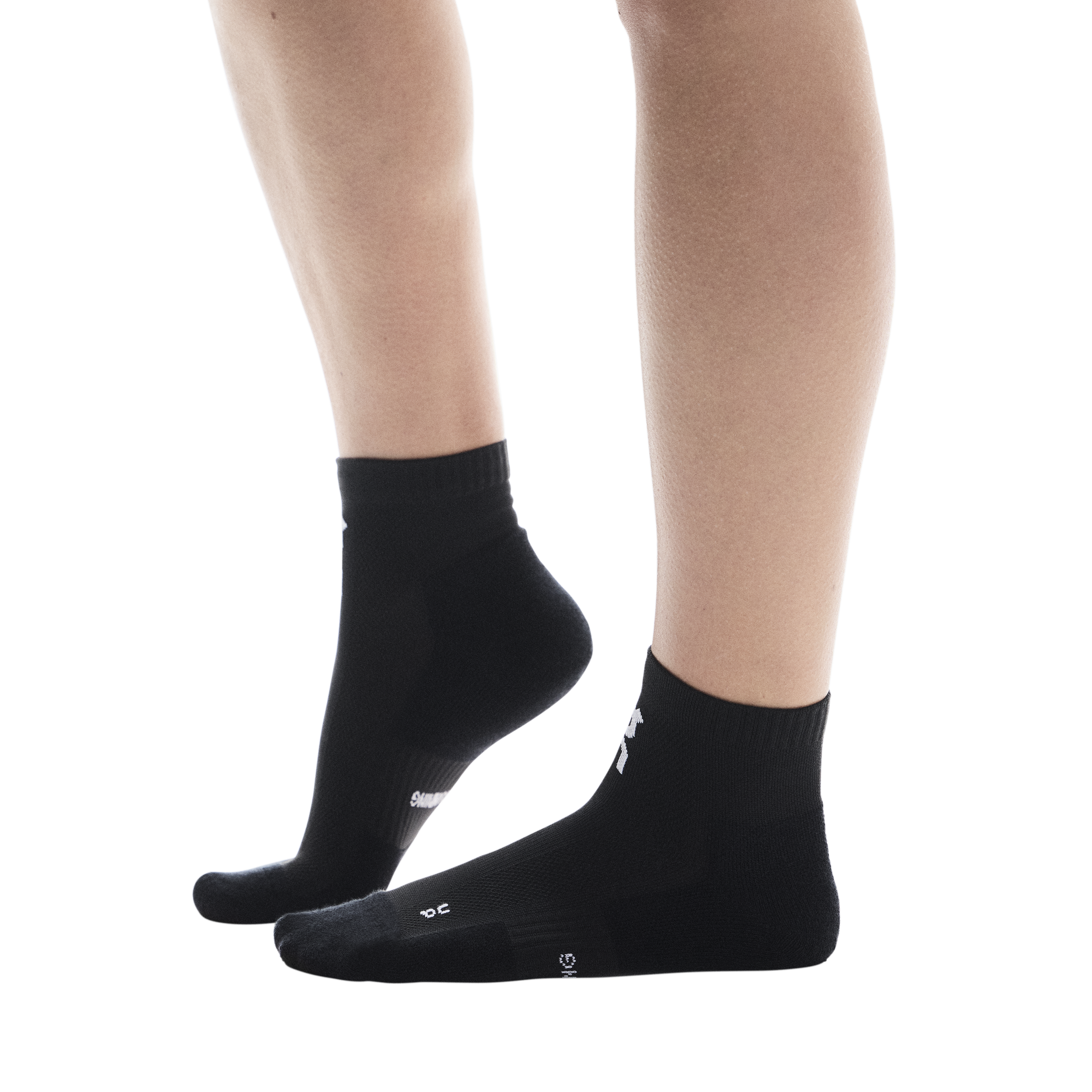 On Core Run Mid Socks 2 Pack Black - Achilles Heel