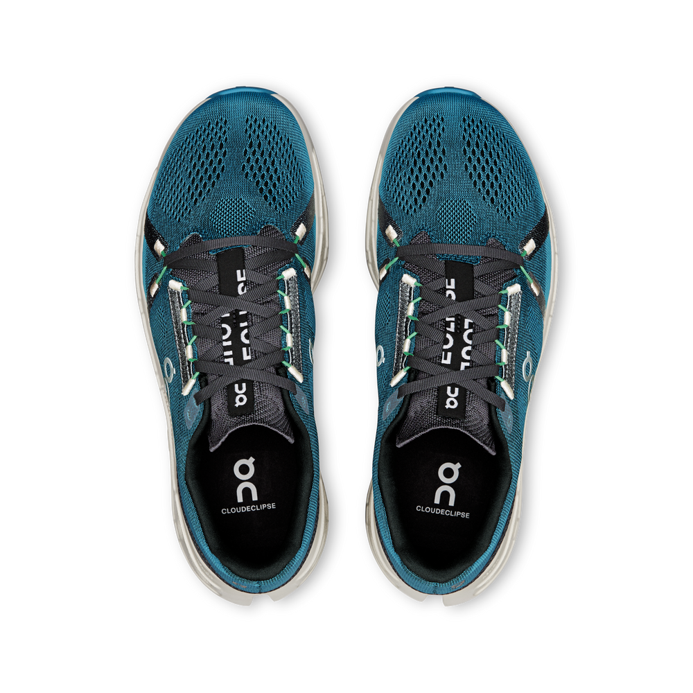 On Men's Cloudeclipse Running Shoes Niagara / Ivory - achilles heel
