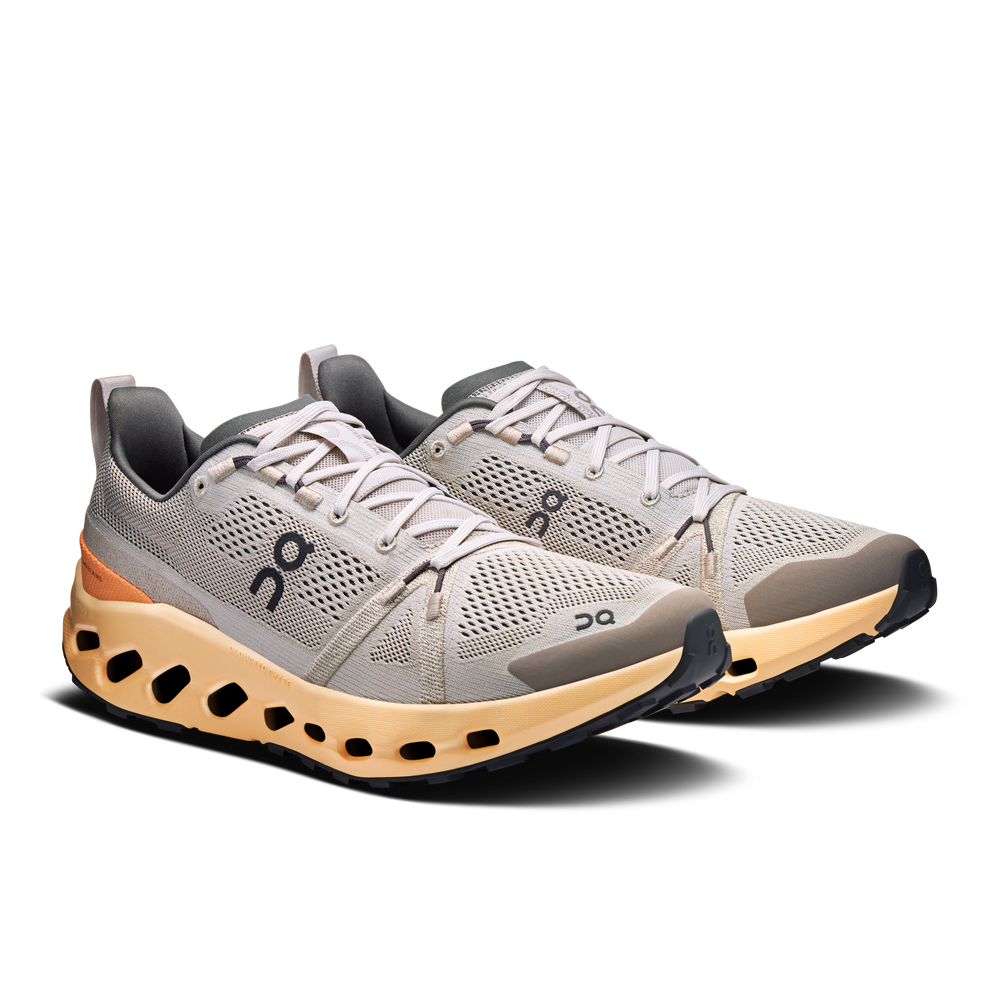 On Men's Cloudsurfer Trail Running Shoes Silver / Blonde - achilles heel