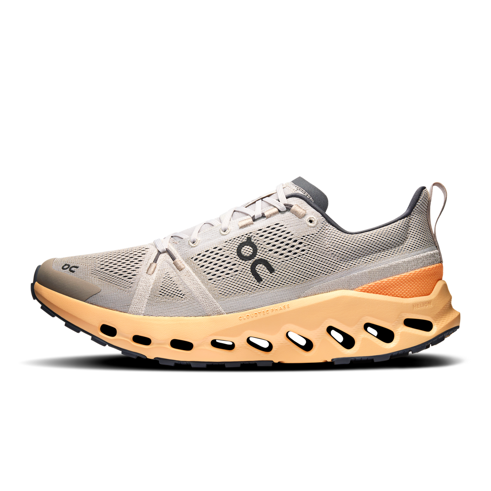 On Men's Cloudsurfer Trail Running Shoes Silver / Blonde - achilles heel