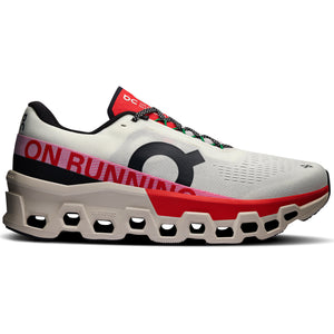 On Men's Cloudmonster 2 Running Shoes Ivory / Silver - achilles heel