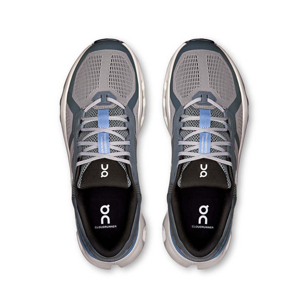 On Men's Cloudrunner 2 Running Shoes Alloy / Chambray - achilles heel