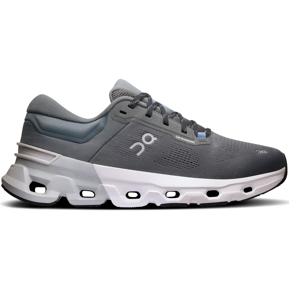 On Men's Cloudflyer 5 Running Shoes Stone / Glacier - achilles heel