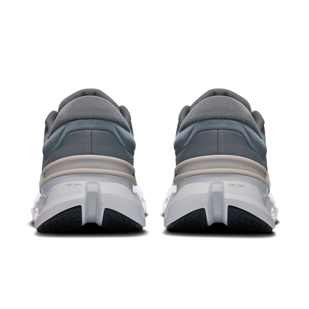 On Men's Cloudflyer 5 Running Shoes Stone / Glacier - achilles heel