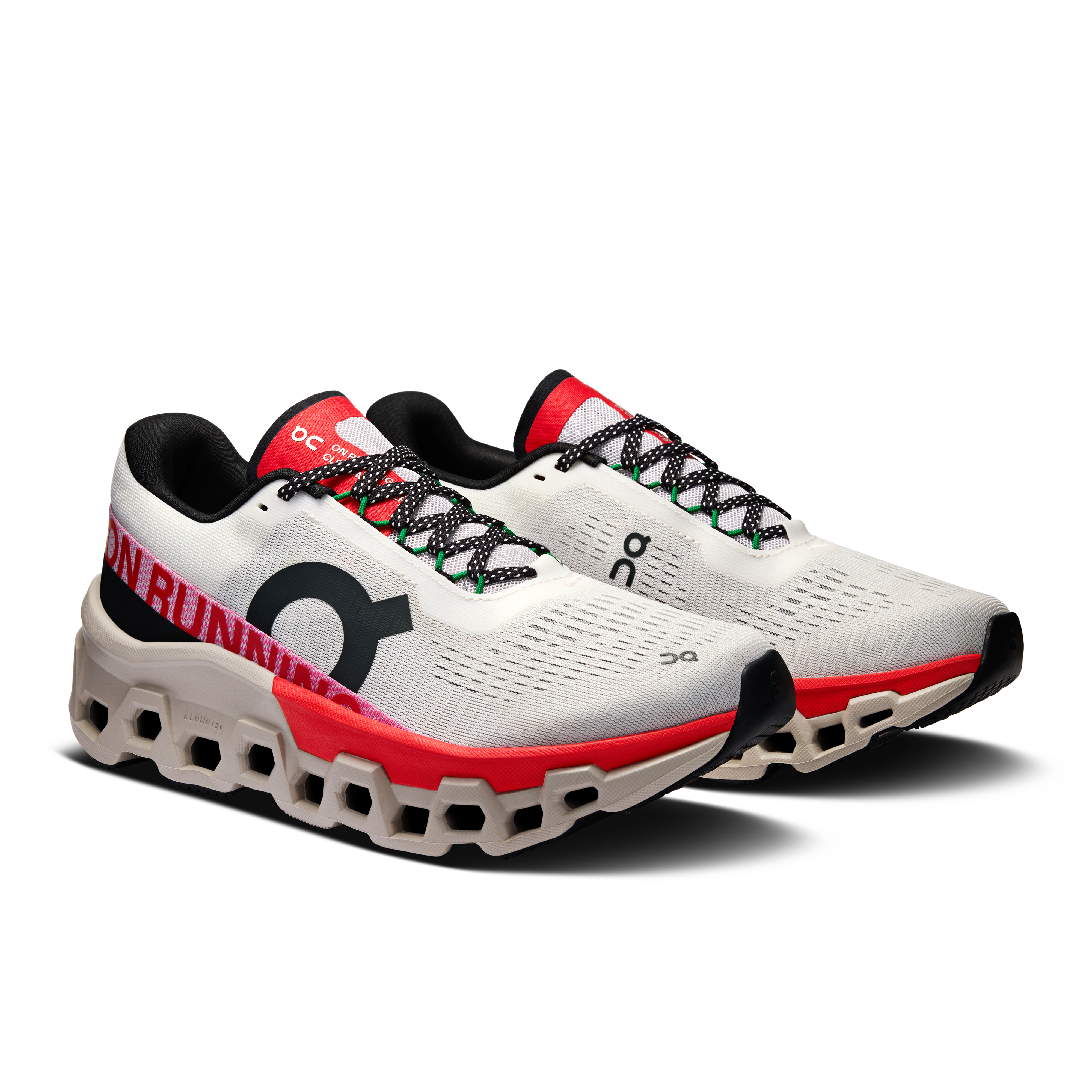 Women's Cloudmonster 2 Running Shoes Ivory / Red - Achilles Heel